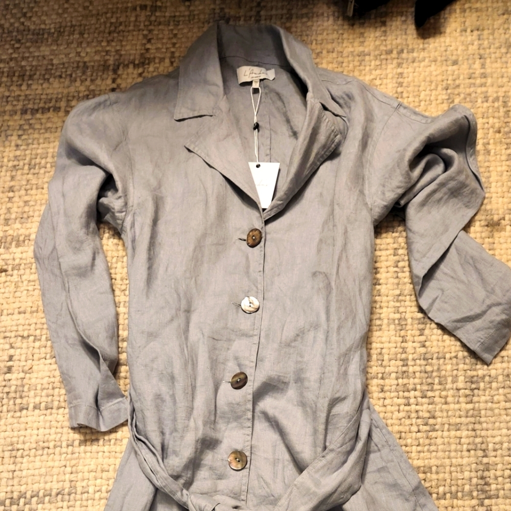 L'ACADEMIA LINEN DRESS NEW WITH TAGS size small long